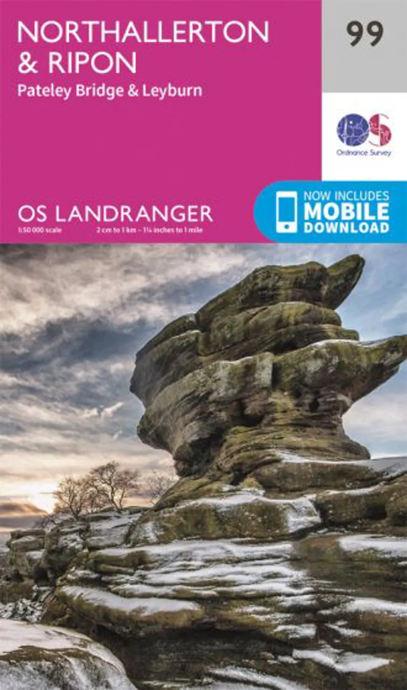OS Landranger Map 99 - Northallerton and Ripon Pateley Bridge and Leyburn